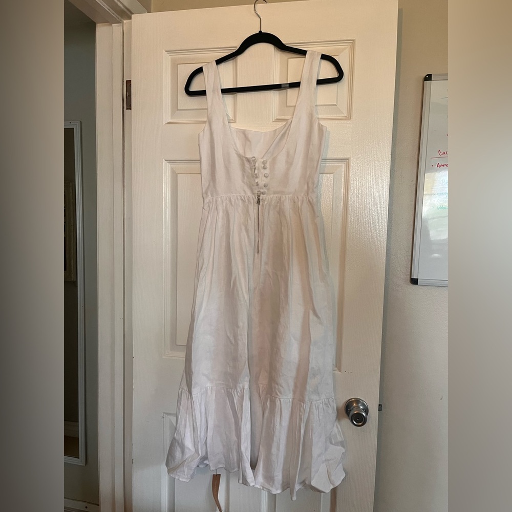 Reformation White Square-Neck Midi Dress - Picture 3 of 4